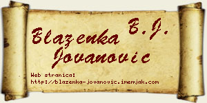 Blaženka Jovanović vizit kartica